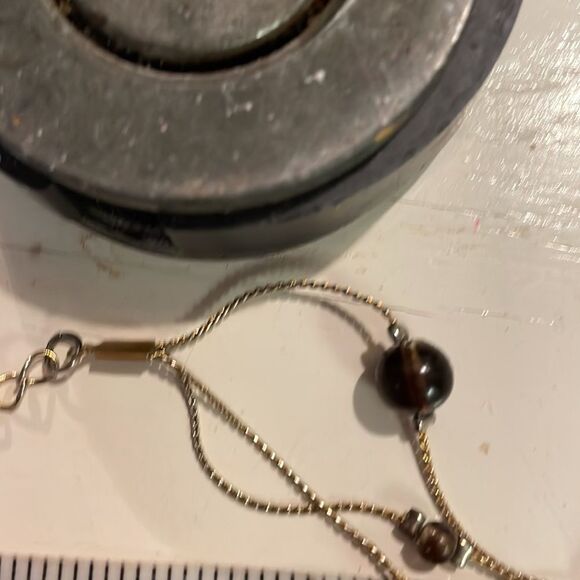 16” triple gold plated Infinity chain necklace with multi shaped/colored beads - Picture 11 of 12